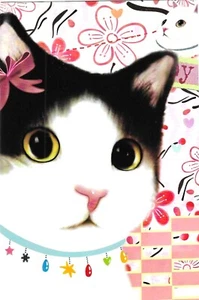 New Choo Choo Cat Postcard Jetoy Type REPRODUCTION White Black Necklace - Picture 1 of 2