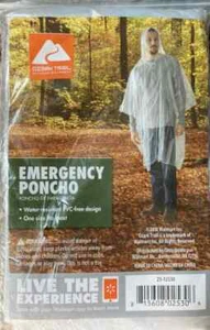 Emergency Hooded Rain Poncho Trail Raincoat Unisex One Size Fits Most BB13-229 - Picture 1 of 4