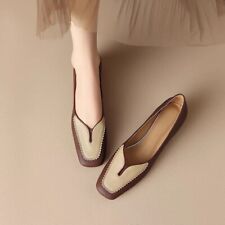 Women's Square Toe Shoes Retro Medium Thick Heel Low Heel Casual Fashion New