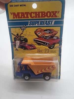 Camión de volteo Matchbox Superfast Atlas - RARO - No. 23 - Blister vintage 1971 Foto 1 de 4