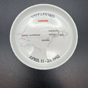 Rosenthal Vistafjord Cruise Souvenir Coaster Fort Lauderdale to Barcelona 1992 - Picture 1 of 7