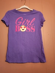 Evy Girls XL (14/16) Purple Embellished T-shirt "Girl Boss" - Picture 1 of 4
