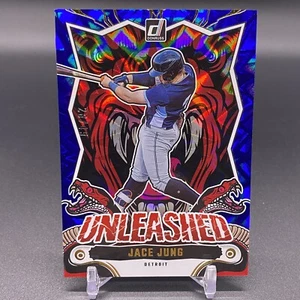 #/49! 🚨2024 Donruss Unleashed Jace Jung Detroit Tigers Blue Holo Rookie #3 - Picture 1 of 3