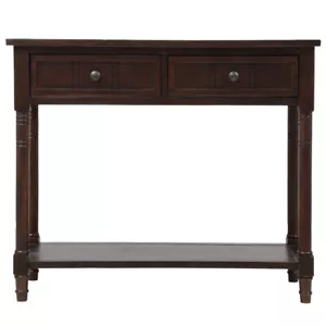 Series Console Table Traditional Design with Two Drawers and Bottom Shelf - Picture 1 of 9