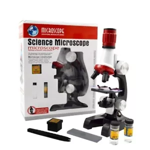 100X 400X 1200X Zoom Illuminated Monocular Plastic Biological Microscope f Kids - Picture 1 of 17