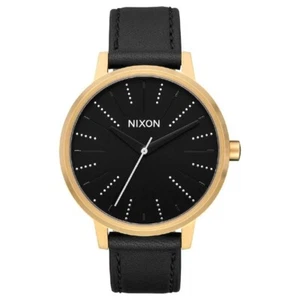 *Neuzustand* NIXON KENSINGTON LEDER Gold/Schwarz/Silber Damenuhr A1082879 - Bild 1 von 3