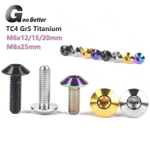 Grad 5 Ti TC4 Titanschrauben Flachrundschraube M6 Hex/Torx Antrieb für Motorrad - Picture 1 of 13