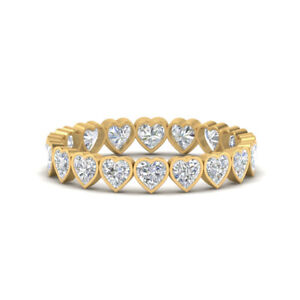 1.80 Ct.  Heart Diamond Bezel Eternity Ring - Fascinating Diamonds