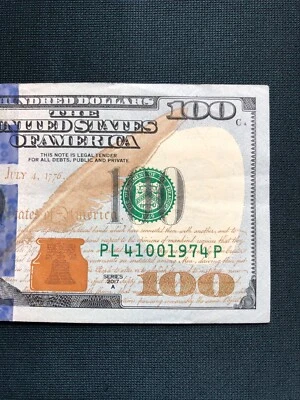 BILLETE DE 100,00 DÓLARES 1 o 10 de abril de 1974 - 41001974 CUMPLEAÑOS-ANIVERSARIO Foto 1 de 3