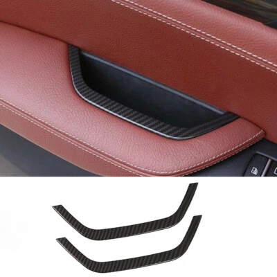 2x Cubierta de caja de almacenamiento de puerta ABS de fibra de carbono para BMW X3 F25 2011-17 X4 F26 2013-16 Foto 1 de 4