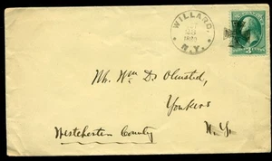 1880, 3¢ entwertet von fett Willard N.Y. Malteserkreuz ausgefallener Stempel, sehr schön - Bild 1 von 1