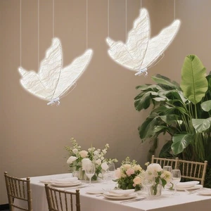 2PC LED Light Wedding Butterfly Floor lamp Creative Butterfly Ceiling Lamp Props - Picture 1 of 24