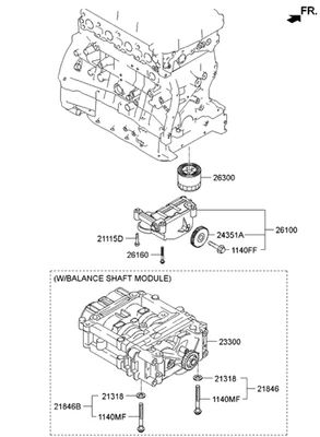 Nuevo conjunto de eje de equilibrio de motor genuino Kia (2009-2013) OE 2330025924 Foto 1 de 4