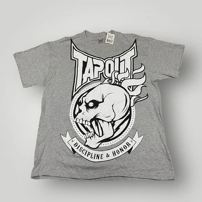 Tapout Shirt Mens Extra Large Gray Skull Graphic Discipline & Honor MMA Tee - Image 1 of 4