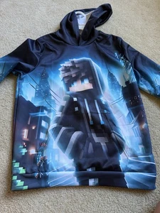 Roblox Hoodie Sweatshirt Black Multicolored Youth Size Large New - Picture 1 of 4