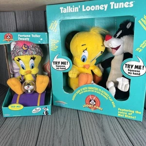VINTAGE TALKIN’ LOONEY TUNES PLUSH TALKING SYLVESTER & TWEETY BRAND NEW UNTESTED - Picture 1 of 18