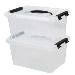 Contenedores de almacenamiento apilables de plástico transparente de 6 cuartos con tapas, organizadores multiusos... - Imagen 1 de 7