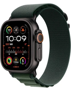 Apple Watch Ultra 2 (GPS + Cellular) 49 mm boîtier en titane noir avec bracelet vert alpin - Photo 1 sur 7
