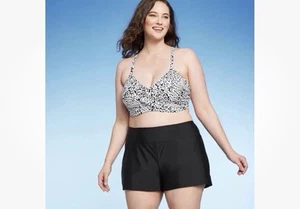 Kona Sol Damen-Schwimmen-Boyshorts Übergröße schwarz 2X - Bild 1 von 8