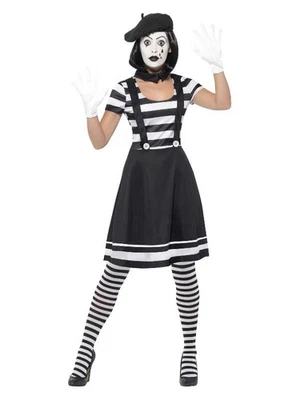 Adult Lady Mime Artist Fancy Dress Costume - Image 1 of 4