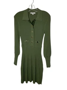 Vestido Barba Verónica Suéter Lauper Tejido Acanalado Verde Talla Mediana **LEER DEFECTO** - Imagen 1 de 7