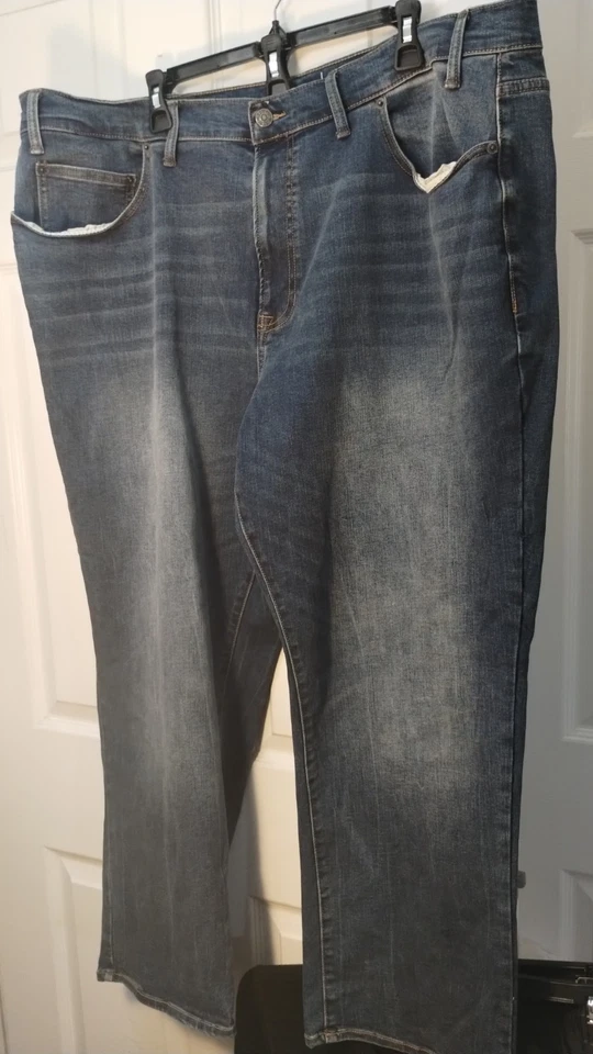 Big Men's Arizona Relaxed Straight Distress Blue Jeans, Size 46X29 - Image 1 of 4