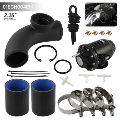 2.25" 57mm 90 Degree Flange Pipe + Adjustable SSQV SQV Blow Off Valve BOV 4 Kit - Imagem 1 de 4