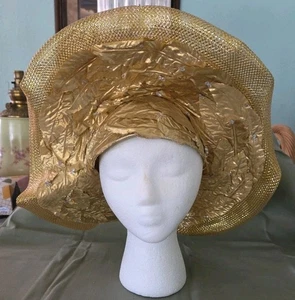 J.F.Y Collection New York USA Gold Hat Derby - Picture 1 of 13