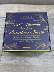 Decolure 100% Bamboo Viscose Luxury 4-Piece Cooling Bed Sheet Set - Picture 1 of 6