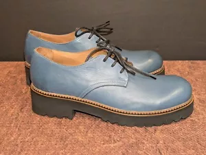 Bueno Women's Andi Blue Lace Up Leather Loafer Oxford- Size 41 (US 10.5) BNIB - Picture 1 of 11