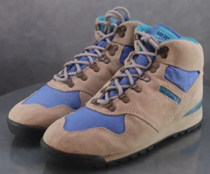 Merrell Vintage Eagle Spirit Women's Hiking Boots Size 9 Suede Tan Blue - Picture 1 of 14