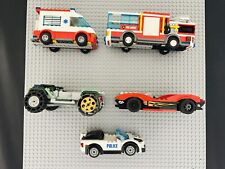 Lot Of 5 Lego Car Sets World Racer 8898 Fire Truck 60002 Police Car 60128