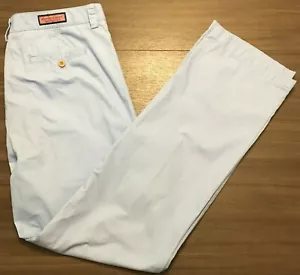 Vineyard Vines Mens 36W x 32L Flat Front Light Blue Collegiate Pants Trousers - Foto 1 di 9