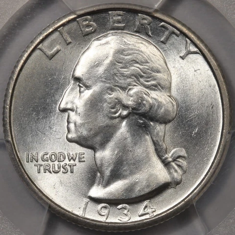 1934-D Washington Quarter PCGS AU-58 - Fresh and Flashy! Cover
