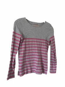 Kettlewell Size XS/8 Grey & Pink (220) Stripe Long Sleeve T Shirt - Picture 1 of 9