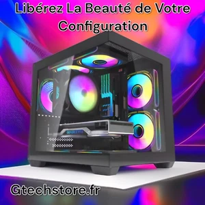 Boîtier PC gaming Aigo 275P M-ATX/ITX, design immersif en verre trempé - Afbeelding 1 van 12