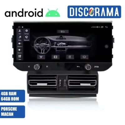 AUTORADIO ANDROID 4/64GB PORSCHE MACAN 2011-2018 STEREO AUTO TOUCH WIFI NAVI - Immagine 1 di 4