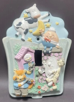 Interruptor de luz vacía vintage Avon Humpty cubierta de placa decoración de guardería Foto 1 de 2