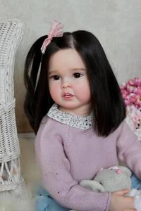 30in Realistic Handmade Reborn Baby Dolls Hand-Rooted Hair Toddler Girl Toy Gift - Bild 1 von 4