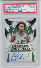 CARSEN EDWARDS 2019-20 PANINI CERTIFIED ROOKIE ROLL CALL AUTO #RC-CE PSA 9 MINT 