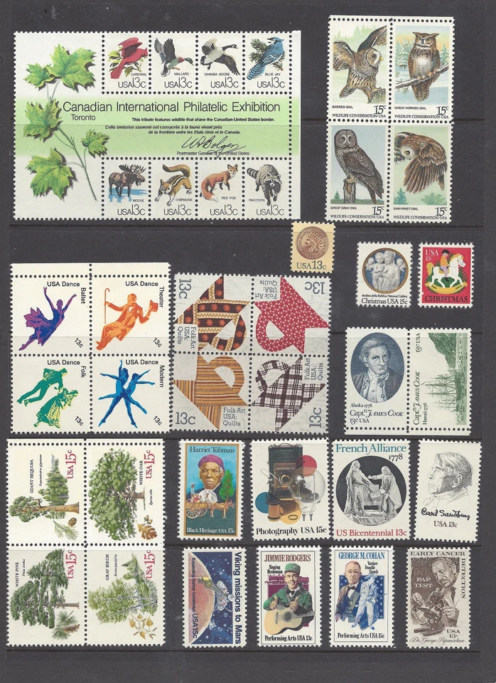 US 1978 Commemorative Year Set with 37 Stamps MNH - Image 1 of 1