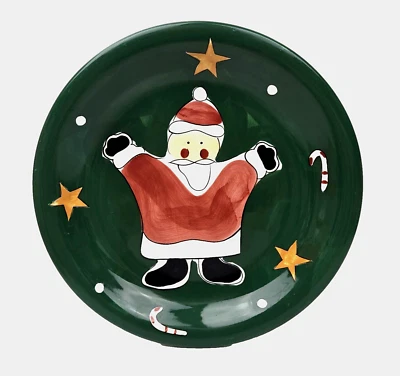 Gibson Verde Santa Navidad Plato Pintado a Mano Estrellas Todos los Días Festivo 10.5" De Colección Foto 1 de 4