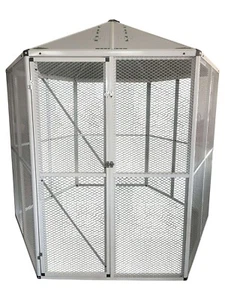 White or Black Large Bird Aviary Pet Cage Mesh Door Entry Aluminium Avery Strong - Picture 1 of 25
