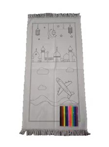 Tappetino da preghiera colorato per bambini, con 6 penne colorate, regalo islamico divertente ed educativo - Foto 1 di 10