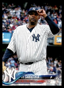 Tarjeta de béisbol Topps CC Sabathia 2018 #236 de los Yankees de Nueva York - Imagen 1 de 2