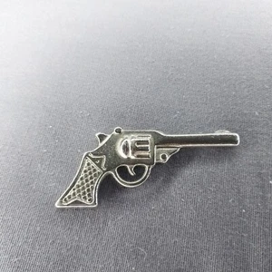 Pistol Gun Metal Silver-Toned 2.5" Collectible Trinket Charm No Markings Gumball - Picture 1 of 2