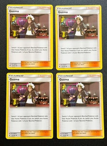 Juego de cartas coleccionables Pokémon: Guzma-S&M-Burning Shadows 115/147 poco común (X4) casi nuevo - Imagen 1 de 2