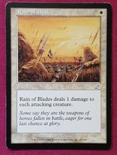 Magic The Gathering SCOURGE RAIN OF BLADES single white card MTG