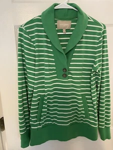 Womens Banana Republic Pullover Green Size Large Petite EUC - Picture 1 of 3