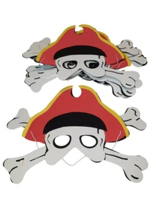Foam Jolly Roger Pirate Masks 12 Ct - Picture 1 of 1